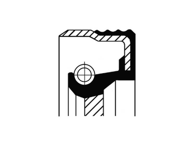 CORTECO Transmission gear seal 234130 Fitting Position: Timing End, Inner diameter 1 [mm]: 43, Outer diameter 1 [mm]: 58, Height 1 [mm]: 7, Material: FPM (fluoride rubber), Swirl Type: Right-hand Twist