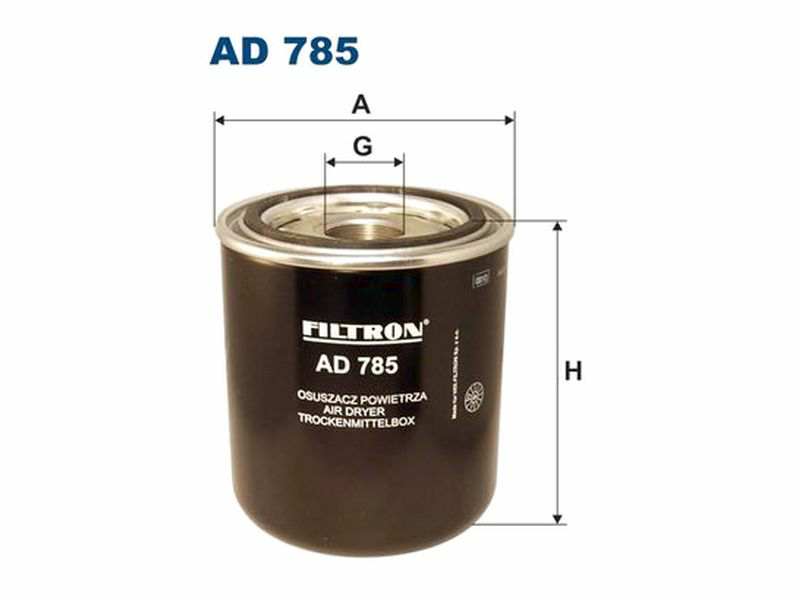 FILTRON Filter dryer cartridge 10698501 Height [mm]: 164, Thread Size: M39x1.5, Outer Diameter [mm]: 140, Gasket inside diameter [mm]: 99, Gasket outside diameter [mm]: 110