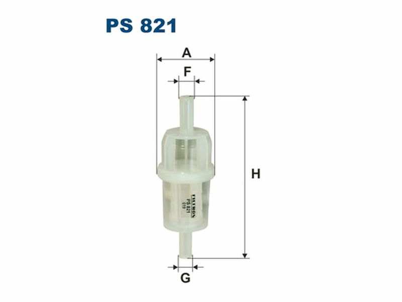 FILTRON Fuel filter (universal) 10701082 Filter type: In-Line Filter, Height [mm]: 104, Outer diameter [mm]: 36, Inlet O [mm]: 8, Outlet O [mm]: 8