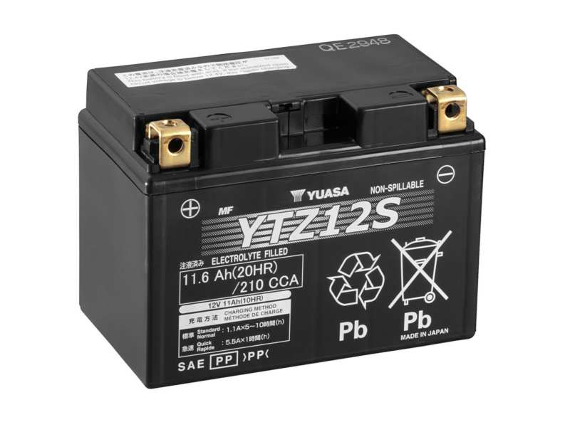 YUASA Battery 129950 Voltage [V]: 12, Battery Capacity [Ah]: 11,6, Length [mm]: 150, Width [mm]: 87, Height [mm]: 110, Terminal Type: 11 
Voltage [V]: 12, Cold-test Current, EN [A]: 210, Battery Capacity [Ah]: 12, Length [mm]: 150, Width [mm]: 87, Height [mm]: 110, Terminal Type: 11, Hold-down Type: N, Post Positions: 1