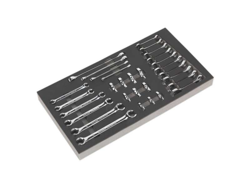 SEALEY Sterngabelschlüssel-Satz 330642 30 Stück Set, Sternlichtschlüssel Öffnung: 10, 11, 12, 13, 14, 15, 16, 17, 18, 19mm, Torx: E6 x E8, E10 x E12, E14 x E18, E20 x E24, Bremsrohr Schlüssel: 8 x 10, 9 x 11, 10 x 12, 13 x 14, 15 x 17, 16 x 18 m, Schraubenschlüsselkopf: 10, 11, 12, 13, 14, 15, 16, 17, 18, 19mm