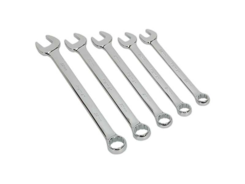 SEALEY Sterngabelschlüssel-Satz 330633 Metrik, CR-VA, langer Stiel, Speicher, 5pcs, 22-32 mm