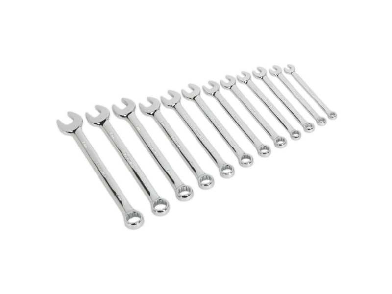 SEALEY Sterngabelschlüssel-Satz 330618 Metrik, CR-VA, Long Stem, 12pcs, 8.08.11.11.12.12.14.14.15.15.17.17.19, mit Speicher, mit Speicher