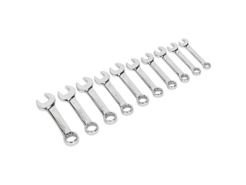 SEALEY Sterngabelschlüssel-Satz 330634 10 Stück Set, CR-VA, Schlüsselöffnung: 10, 11, 12, 13, 14, 15, 16, 17, 18, 19 mm, Länge: 100-134 mm