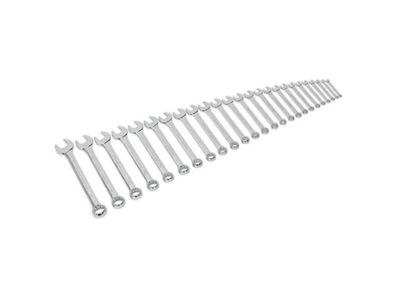 SEALEY Sterngabelschlüssel-Satz 330652 Metrik, CR-VA, Korrosionsbeständige, 25 pcs, 6-32 mm, mit Speicher