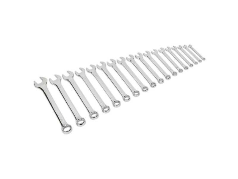 SEALEY Sterngabelschlüssel-Satz 330636 Metrik, CR-VA, Korrosionsbeständig, mit Lagerung, 18pcs, 6-24 mm