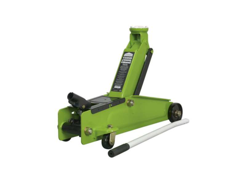 SEALEY Trolley jack 331466 Not rentable, just for sale! Load capacity: 3T, height: 140-432mm, long, heavy-duty, green color