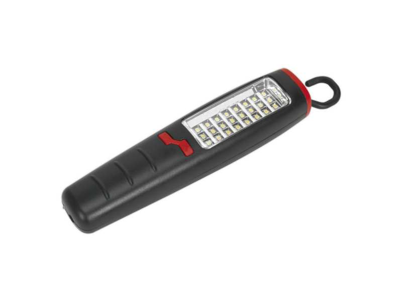 SEALEY Montagelampe 332191 Es wird auch empfohlen, den 348169 Unix -Artikel zu kaufen! Batterie: 3,7 V 1.5AH Li-Ion, Anzahl der LEDs: 24 SMD + 7 LEDs, Helligkeit: 180/50 lm, Betrieb: 16/3 Stunden, Ladezeit: 5 Stunden, Länge: 210 mm