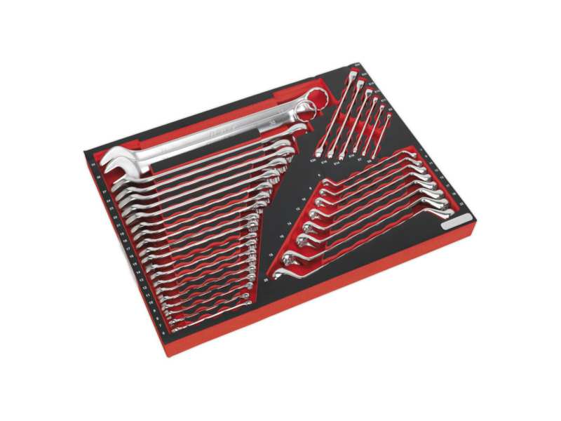 SEALEY Sterngabelschlüssel-Satz 332233 Metrik, 35pcs, Sternlicht: 6-32 mm, Stern: 6-22 mm, E6-E24
