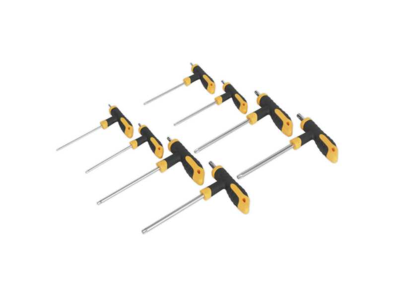 SEALEY Torx Inbusschlüssel-Satz 332382 8 Stcs Bohrloch TORX/Normaler Torx-Set, T-Site, CR-VA, T10, T15, T20, T25, T30, T40, T45, T50