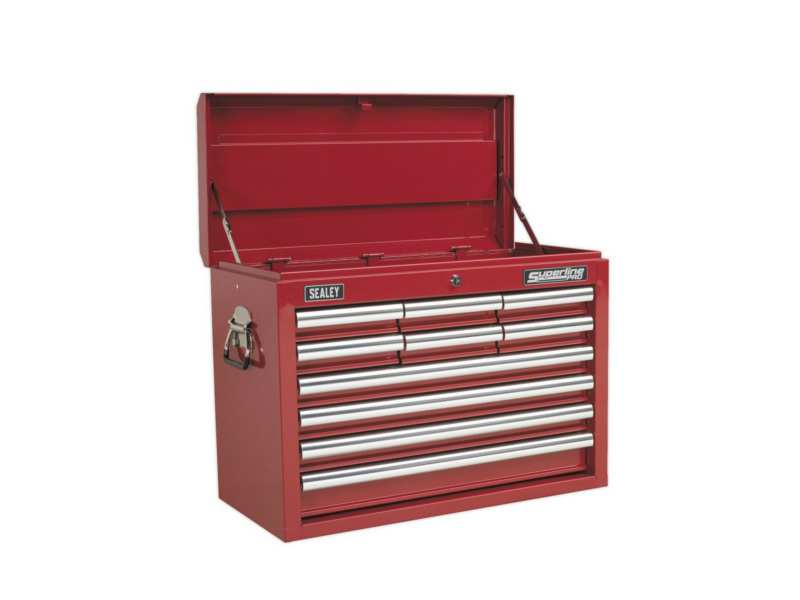 SEALEY Werkzeugschrank 332323 10 Schubladen, leer, rot, Größe: 660 x 315 x 485 mm