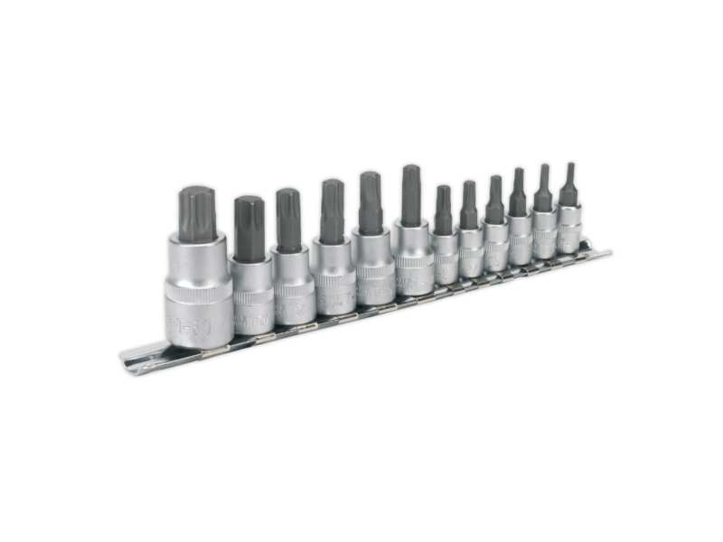 SEALEY Bit socket kit 332666 12 db -ostorx, 1/2 ", 3/8", 1/4 "connection size, 1/4": T10, T15, T20, T25, T27, T30, 3/8 ": T40, T45, T47, T50 , T55, 1/2 ": T60