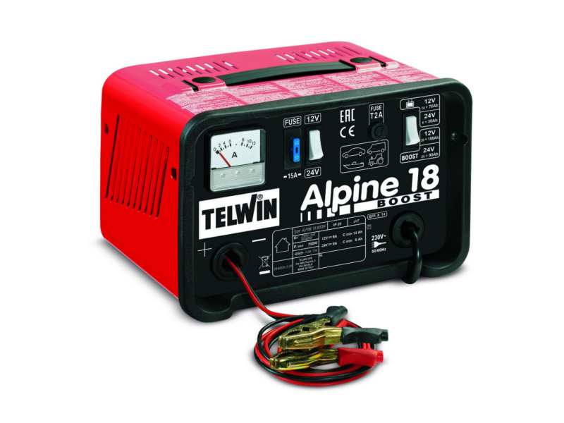 TELWIN Batterieladegerät 333011 230 V, 200W, 12/24 V, 14/8a Ladestrom, 14/6-185/90AH für Batterien, Überchain, Polaritätsaustauschschutz