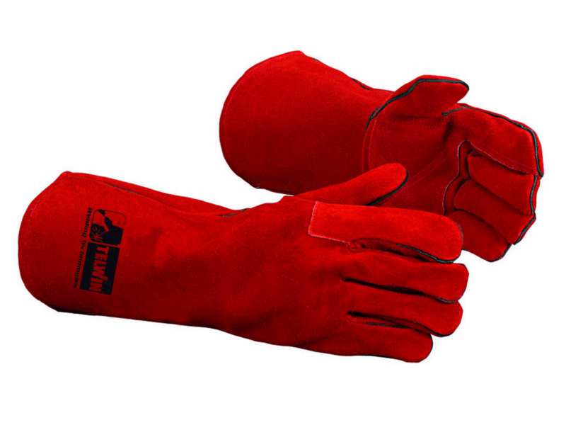 TELWIN Schweißhandschuhe 333042 Leder, rot