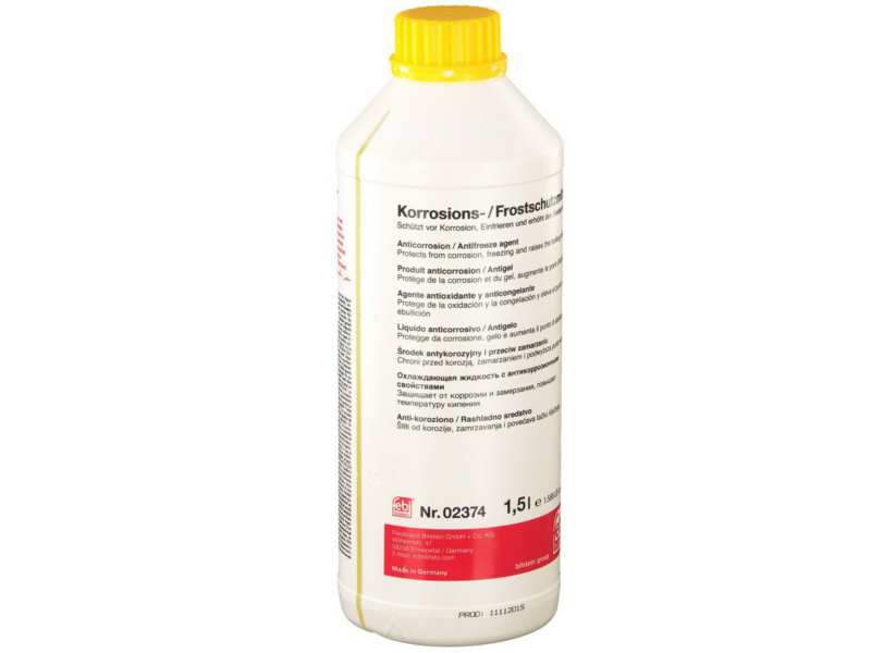 SWAG/FEBI Antifreeze 10365093 Content [litre]: 1,5, Specification: MB 325.2, Observe service information:  General Information: G11 (Concentrate)
Colour: Yellow, Content [litre]: 1,5, Observe service information:
Cannot be taken back for quality assurance reasons! 1.