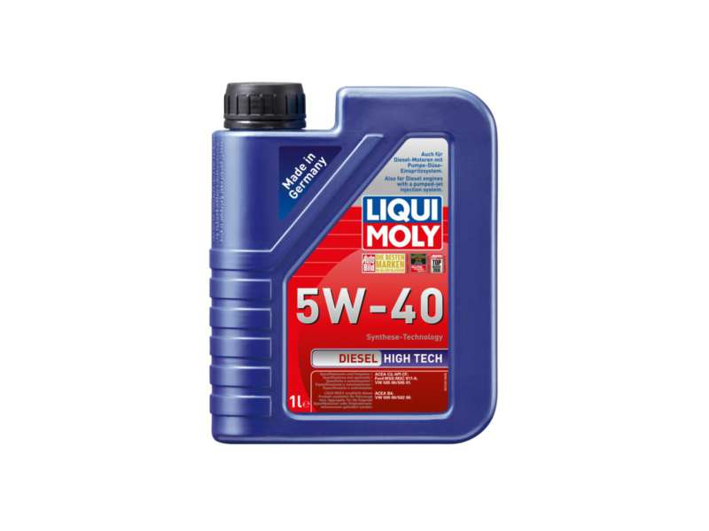 LIQUI-MOLY Motorenöl 603059 Diesel High Tech, (halb synthetisch), 5W-40, 1l
Inhalt [Liter]: 1, Gebindeart: Kanister, Viskositätsklasse nach SAE: 5W-40, Spezifikation nach ACEA: C3, Spezifikation nach API: CF, Herstellerfreigabe: Ford WSS-M2C 917-A, VW 505 00/505 01, Ölherstellerempfehlung: VW 500 00
Kann aus Gründen der Qualitätssicherung nicht zurückgenommen werden!