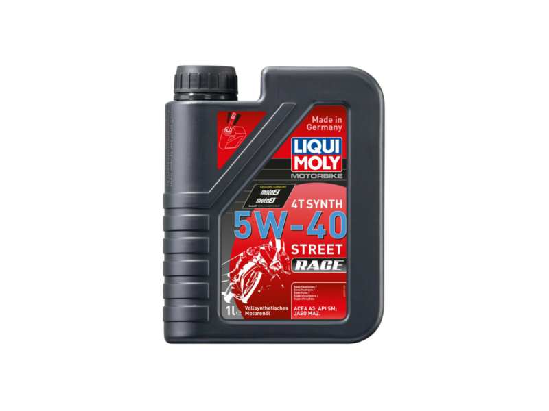 LIQUI-MOLY Motorenöl (Motorrad) 604215 Länge [cm]: 58, Inhalt [Liter]: 1, Gebindeart: Kanister, Viskositätsklasse nach SAE: 5W-40, Spezifikation nach API: SN+, Spezifikation nach JASO: MA2 
Inhalt [Liter]: 1, Gebindeart: Kanister, Viskositätsklasse nach SAE: 5W-40, Spezifikation nach API: SN+, Spezifikation nach JASO: MA2
Kann aus Gründen der Qualitätssicherung nicht zurückgenommen werden!