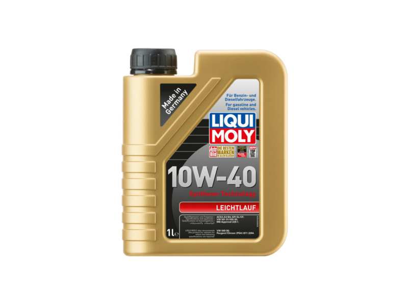 LIQUI-MOLY Motorenöl 603041 Leichtlauf (halbsynthetisch), 10W-40, 1l
Inhalt [Liter]: 1, Gebindeart: Kanister, Viskositätsklasse nach SAE: 10W-40, Spezifikation nach ACEA: A3/B4, Spezifikation nach API: SL, Herstellerfreigabe: MB-Freigabe 229.3, VW 501 01/505 00, Ölherstellerempfehlung: MB 229.1, PSA B71 2294
Kann aus Gründen der Qualitätssicherung nicht zurückgenommen werden!