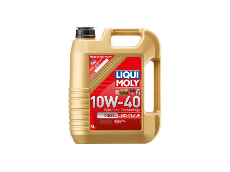 LIQUI-MOLY Motorenöl 603044 Länge [cm]: 95, Inhalt [Liter]: 5, Gebindeart: Kanister, Viskositätsklasse nach SAE: 10W-40, Spezifikation nach ACEA: A3/B4, Herstellerfreigabe: MB-Freigabe 229.1, MB-Freigabe 229.3, VW 505 00, Öl-Herstellerempfehlung: PSA B71 2294, Renault RN 0710 
Inhalt [Liter]: 5, Gebindeart: Kanister, Viskositätsklasse nach SAE: 10W-40, Spezifikation nach ACEA: A3/B4, Herstellerfreigabe: MB-Freigabe 229.3, VW 505 00, Ölherstellerempfehlung: MB 229.1, PSA B71 2294, Renault RN 0710
Kann aus Gründen der Qual