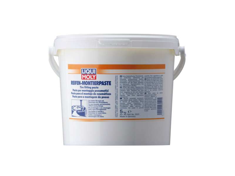 LIQUI-MOLY Tyre mounting paste 604402 Length [cm]: 230, Weight [kg]: 5, Packing Type: Bucket 
Packing Type: Bucket
Cannot be taken back for quality assurance reasons!