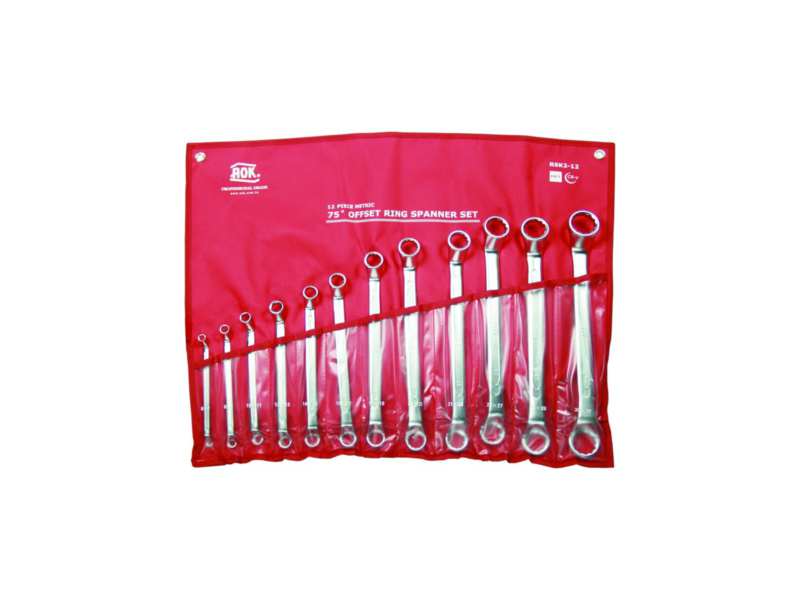 AOK Ring spanner kit 349259 Cr-Va, 6 x 7, 8 x 9, 10 x 11, 12 x 13, 14 x 15, 16 x 17, 18 x 19, 20 x 22, 21 x 23, 24 x 27, 25 x 28, 30 x 32 mm