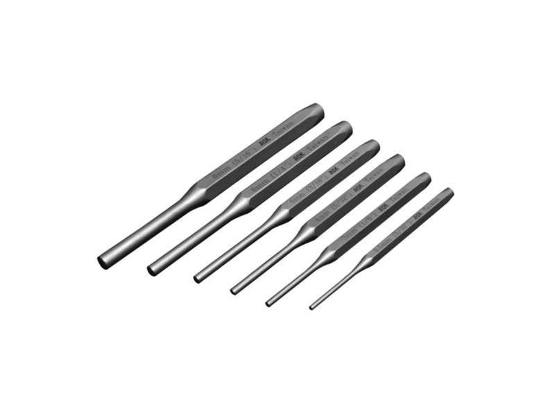 AOK Pin punch 348874 Set, 6 pcs: 2.5x107 mm, 3x150 mm, 4x126 mm, 5x133 mm, 6x145 mm, 8x157 mm