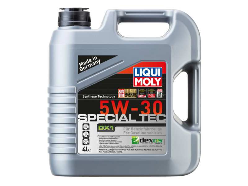 LIQUI-MOLY Motorenöl 913207 Länge [cm]: 99, Inhalt [Liter]: 4, Gebindeart: Kanister, Viskositätsklasse nach SAE: 5W-30, Spezifikation nach API: SN/RC, Herstellerfreigabe: API SP, ILSAC GF-6A, Öl-Herstellerempfehlung: Chrysler, Ford WSS-M2C 946-A, Ford WSS-M2C 946-B1, GM dexos1 Gen 2, Honda, Hyundai, Kia, Mazda, Nissan, Toyota 
Inhalt [Liter]: 4, Gebindeart: Kanister, Viskositätsklasse nach SAE: 5W-30, Spezifikation nach API: SP, Spezifikation nach ILSAC: GF-6A, Ölherstellerempfehlung: API SN + RC, Chrysler, Fiat 9.55535-C