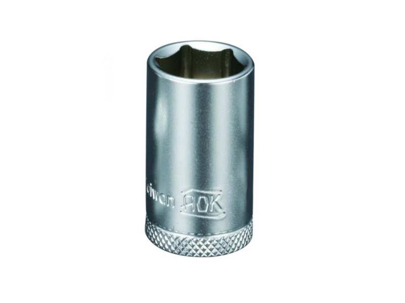 AOK Steckschlüsselkopf - metrisch 349564 1/4 ", 10 mm, sechseckell, d1: 13,8 mm, d2: 12 mm, l: 25 mm, cr-va