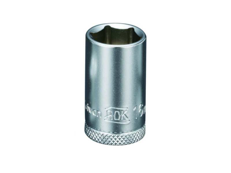 AOK Socket wrench - metric 349578 3/8 ", metric, 8 mm, hexagonal, D1: 12.2 mm, D2: 16.8 mm, L: 28 mm, CR-VA