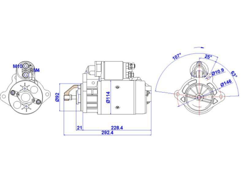 REMY Starter 10275648 Voltage [V]: 12, Rated Power [kW]: 2,8, Number of Teeth: 10, Number of mounting bores: 3, Number of thread bores: 0, Service exchange part: 1.