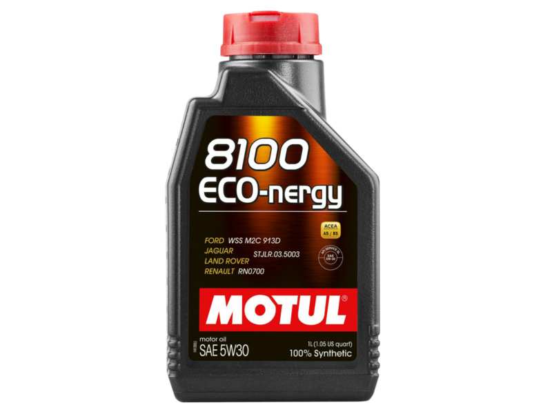 MOTUL Motorenöl 122847 8100 Öko-Teil 5W-30, Kraftstoff sparen Motoröl, bei dem HTHS im Bereich von 2,9 und 3,5 MPa erforderlich ist: Ford, Rover, Jaguar, PSA, Renault# Standard: ACEA A5/B5, API SL/CF geeignet: Ford WSS M2C 913C
Inhalt [Liter]: 1, Gebindeart: Flasche, Viskositätsklasse nach SAE: 5W-30, Herstellerfreigabe: FORD WSS-M2C913-D, JAGUAR STJLR.03.5003, RENAULT RN0700, Ölherstellerempfehlung: CHRYSLER MS 50081, FIAT 9.55535-G1, Spezifikation nach ACEA: A5/B5, Spezifikation nach API: SP
Kann aus Gründen der Q