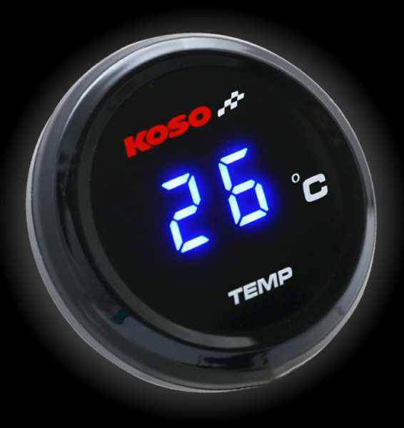 KOSO Anzeige für Motorräder 10327165 Münzthermometer, blaues Display 1.