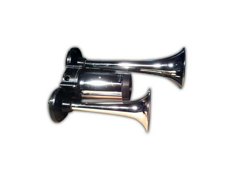 UNIX Horn 677398 Lufthorn, Kompressor, Hoch -Volumen -Horn, 12 V, verchromte, - Abmessungen: 210 x 150 x 75 mm, - mit Relais