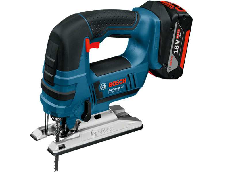 BOSCH Akku-Stichsäge 595902 GST 18 V-li B, Lithium-Ionen-Batteriestichsägen: 18 Weittiefe im Baum: 120 mm Schneiden im Aluminium: 20 mm