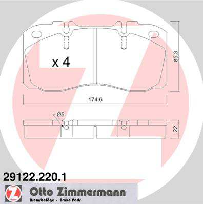 ZIMMERMANN Bremsbelag für Scheibenbremsen (LKW) 10380799 Bremssystem: Brembo, vorbereitet für den Kontakt für Verschleißindikator
Bremssystem: BREMBO, Breite [mm]: 175, Höhe [mm]: 85, Dicke/Stärke [mm]: 22, Verschleißwarnkontakt: für Verschleißwarnanzeiger vorbereitet, Ergänzungsartikel/Ergänzende Info: Foto entspricht Lieferumfang