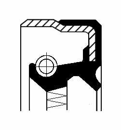 CORTECO Differential gear oil seal 10460387 Fitting Position: Outlet, Inner diameter 1 [mm]: 40, Outer diameter 1 [mm]: 52, Height 1 [mm]: 8, Material: ACM (Polyacrylate), Swirl Type: Alternating Twist, Dust Cover: with dust lip