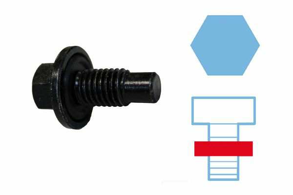 CORTECO Verschlußschraube, Ölwanne 10460745 Länge [mm]: 37,5, Gewindemaß: M 12 x 1,75 x 17, Schlüsselweite: 15, Ergänzungsartikel/Ergänzende Info 2: mit Dichtring, Gebindeart: Blisterpack 1.