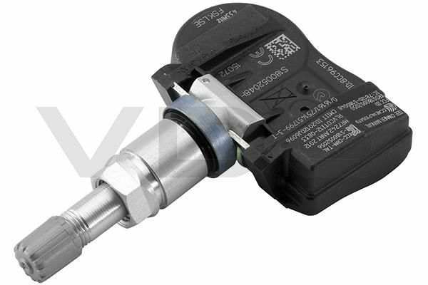 VDO Tire pressure sensor 10925900 Version: TG1C, Permissible maximum speed [km/h]: 250, Rims: for steel rims, for light alloy rims, Valve stem material: Aluminium, Colour: Silver, Frequency Range [MHz]: 433, Follow installation instructions: