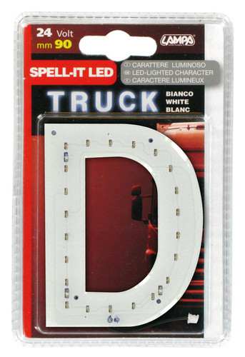 LAMPA Bunting lamp 581858 LED lighting letter "D", SMD-LED, white, 90mm, 24V, waterproof.