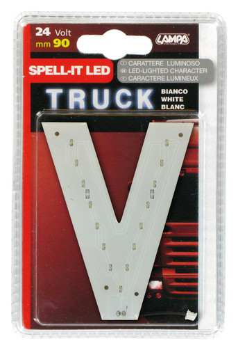 LAMPA Bunting lamp 581875 LED lighting letter "V", SMD-LED, white, 90mm, 24V, waterproof.