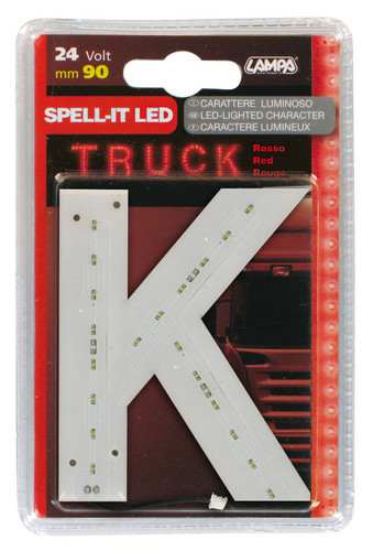 LAMPA Bunting lamp 582163 LED lighting letter "K", SMD-LED, red, 90mm, 24V, waterproof.