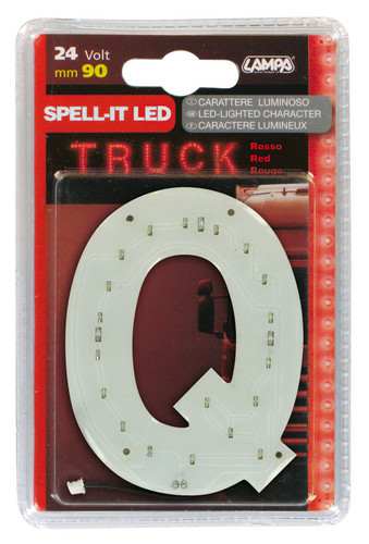 LAMPA Deko-Lampe 582169 LED-Beleuchtungsbuchstaben "Q", SMD-geführt, rot, 90 mm, 24 V, wasserdicht.