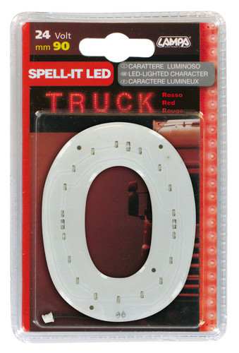 LAMPA Bunting lamp 582167 LED lighting letter "O", SMD-LED, red, 90mm, 24V, waterproof.