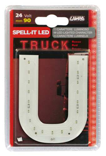 LAMPA Bunting lamp 582173 LED lighting letter "U", SMD-LED, red, 90mm, 24V, waterproof.