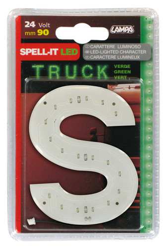 LAMPA Bunting lamp 581958 LED lighting letter "S", SMD-LED, green, 90mm, 24V, waterproof.