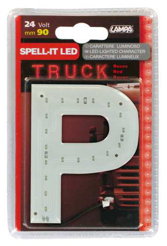 LAMPA Bunting lamp 582168 LED lighting letter "P", SMD-LED, red, 90mm, 24V, waterproof.