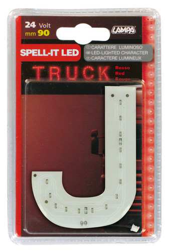 LAMPA Bunting lamp 582162 LED lighting letter "J", SMD-LED, red, 90mm, 24V, waterproof.