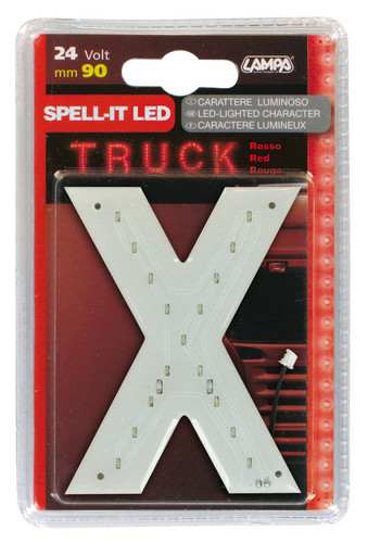 LAMPA Bunting lamp 582176 LED lighting letter "X", SMD-LED, red, 90mm, 24V, waterproof.