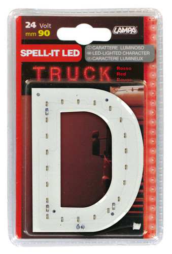 LAMPA Bunting lamp 582156 LED lighting letter "D", SMD-LED, red, 90mm, 24V, waterproof.