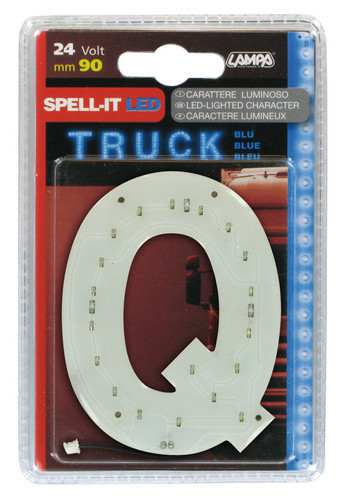 LAMPA Bunting lamp 581912 LED lighting letter "Q", SMD-LED, blue, 90mm, 24V, waterproof.